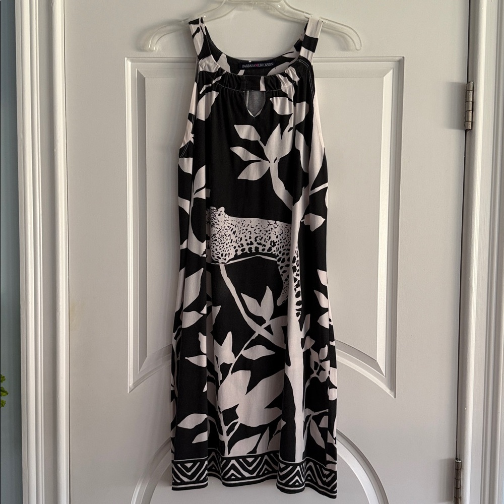BARBARA 🌺 ERICKSON Vintage Cheetah Summer Dress EUC